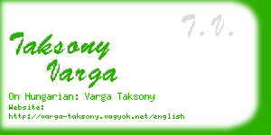 taksony varga business card